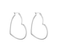 PURELEI Boucles d’oreilles créoles cœur femme acier inoxydable, grande taille, résistantes à l’eau, créoles élégantes forme originale, idéales cadeau anniversaire ou Saint-Valentin
