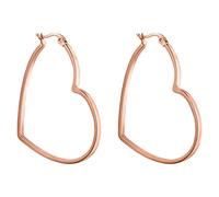 PURELEI Boucles d’oreilles créoles femme cœur acier inoxydable - Créoles résistantes à l’eau, anti-allergène, style élégant 44,5 x 42 mm, bijoux féminins tendance