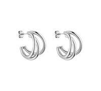 PURELEI® Boucles d’oreilles Eono, Boucles d’oreilles pour femme en acier inoxydable, Créoles trois couches résistantes à l'eau, 20 mm de diamètre, Cadeau pour femme