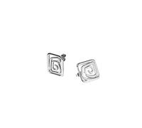 Purelei Boucles d’oreilles spirale acier inoxydable plaqué or 14K 18K, design carré étanche, symbole vie, bijoux modernes femme hypoallergénique élégant