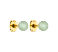 Purelei® Boucles d'oreilles Aventurine, Boucles d'oreilles pour femmes en acier inoxydable durable, Boucles d'oreilles résistantes à l'eau en perles d'aventurine, Taille perle 4,75 mm (Or)