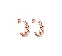 Purelei® Boucles d'oreilles Bubbly, Créoles pour femme en acier inoxydable, Créoles résistantes à l'eau tendance avec billes de tailles différentes (Or rose)