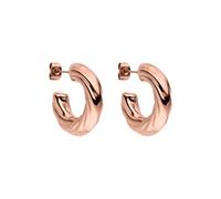 PURELEI Boucles d'oreilles créoles Glamorous - Sculpturales - En acier inoxydable imperméable - Design brillant en or, argent ou or rose, Normale, Acier inoxydable, Nacre d'ormeau
