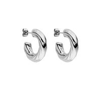 PURELEI Boucles d'oreilles créoles Glamorous - Sculpturales - En acier inoxydable imperméable - Design brillant en or, argent ou or rose, Normale, Acier inoxydable, Nacre d'ormeau
