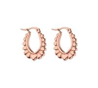 Purelei Boucles d'oreilles créoles Glowy avec structure en forme de cœur - Boucles d'oreilles étanches en acier inoxydable avec finition brillante - Design moderne - Disponible en or, argent ou or