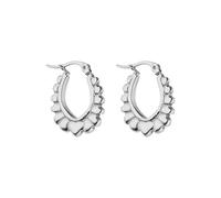 PURELEI Boucles d'oreilles créoles Glowy avec structure en forme de cœur - Boucles d'oreilles étanches en acier inoxydable avec finition brillante - Design moderne - Disponible en or, argent ou or