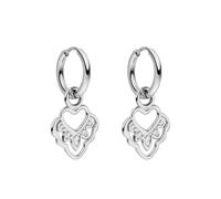 Purelei Boucles d'oreilles créoles Heart Shape Small - Imperméables - Avec pendentif en forme de cœur en acier inoxydable - Plaqué or 14 carats - Argent et plaqué or rose 18 carats - Boucles