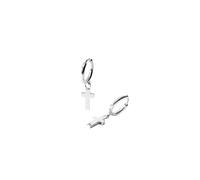 PURELEI® Boucles d'oreilles cross pour homme - Créoles en acier inoxydable avec pendentif en forme de croix - Plaqué or 18 carats - Argent ou or rose - Bijou symbolique pour homme au design