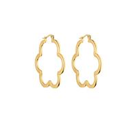 Purelei Boucles d'oreilles élégantes à fleurs pour femmes - Beau design floral, plaqué or 18 carats, acier inoxydable (41 mm), cadeau pour femmes, Normale, Acier inoxydable, Nacre d'ormeau