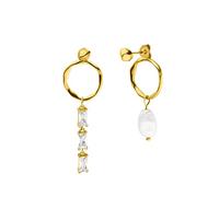 PURELEI® Elua Boucles d'oreilles (or, argent et or rose) bijoux imperméables (3 cm et 4,7 cm de longueur), Argent sterling