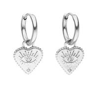 Purelei Boucles d'oreilles en forme de cœur - Étanche - Petites créoles avec pendentif en forme de cœur et zircone scintillant - Acier inoxydable et plaqué or 18 carats - Symbole d'amour, intuition et