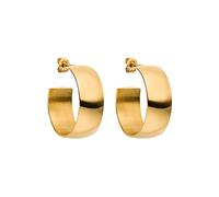 PURELEI® Boucles d'oreilles Glowing (or, argent, or rose), créoles étanches au design large pour femme, élégantes boucles d'oreilles en acier inoxydable, cadeaux pour femme, Acier inoxydable