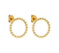 PURELEI® Boucles d'oreilles Karma (Or) - Boucles d'oreilles femme en acier inoxydable résistant à l'eau - 1,5 cm de diamètre - Bijoux de mode pour votre style personnel