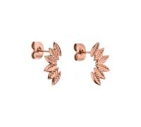 Purelei Boucles d'oreilles Leaf - Imperméables - En acier inoxydable - Plaqué or 14 carats - Argent et plaqué or rose 18 carats - Boucles d'oreilles naturelles et élégantes, Normale, Acier inoxydable