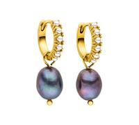 PURELEI Boucles d'oreilles 'Pearly' or / bleu violet / blanc, Taille Taille unique