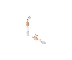 Purelei Boucles d'Oreilles Pendantes Femme 18K Plaqué Or - Pierres Naturelles Aigue-Marine Pierre de Soleil Albite - Bijoux Élégant Léger 37mm Inspiration Bohème Été