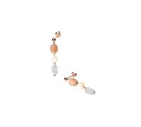 Purelei Boucles d'Oreilles Pendantes Femme - Or 18K, Pierres Naturelles Aigue-marine Pierre de Soleil Albite, Élégance Fine, Bijoux en Acier Inoxydable, Style Bohème Unique 37mm