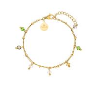 Purelei® Bracelet Boho (or, or rose), bracelet en filigrane résistant à l'eau avec perles de cristal colorées pour femme, bracelet en acier inoxydable, cadeaux pour femme, longueur 16-19 cm, 16
