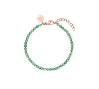 Purelei® Bracelet d'aventurine, Bracelet pour femme en acier inoxydable durable, Bracelet étanche en perles d'aventurine, longueur réglable de 16 à 19 cm (Or rose)