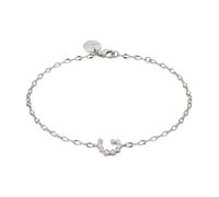 Purelei Bracelet de cheville Wave en acier inoxydable avec zircons | Plaqué or 14 carats, réglable de 21 à 25 cm, pierres de zirconium, arbre de 12,5 x 8,7 mm, environ 2,3 gramme(s)