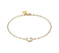 Purelei Bracelet de cheville Wave en acier inoxydable avec zircons | Plaqué or 14 carats, réglable de 21 à 25 cm, pierres de zirconium, arbre de 12,5 x 8,7 mm, environ 2,3 gramme(s)