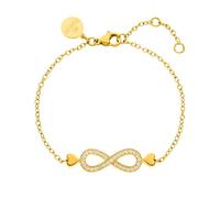 Purelei® Bracelet Eternal Love, Bracelet pour Femme en Acier inoxydable, Bracelet résistant à l'eau avec Pendentifs infinity et coeur, Longueur réglable 16-19 cm (Or, Acier Inoxydable)