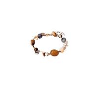 Purelei® Bracelet hawaïen Sunset - Agate, Sodalite, Citrine et Perles d'eau douce - Acier inoxydable plaqué or 18 carats - Bijou pour femme 17-20 cm - Bracelet en pierres précieuses colorées - Étanche