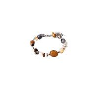 Purelei® Bracelet hawaïen Sunset - Agate, Sodalite, Citrine et Perles d'eau douce - Acier inoxydable plaqué or 18 carats - Bijou pour femme 17-20 cm - Bracelet en pierres précieuses colorées - Étanche
