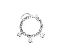 Purelei Bracelet Luck Clover - Design accrocheur à double rangée avec chaîne à maillons épais et éléments en forme de trèfle - Acier inoxydable, plaqué or 14 carats, plaqué or rose 18 carats ou argent