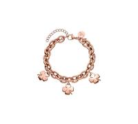 Purelei Bracelet Luck Clover - Design accrocheur à double rangée avec chaîne à maillons épais et éléments en forme de trèfle - Acier inoxydable, plaqué or 14 carats, plaqué or rose 18 carats ou argent