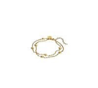 Purelei Bracelet Star - Imperméable et réglable - Chaîne en acier inoxydable double travaillée avec de petites étoiles - Plaqué or 14 K/18 carats - Symbole de connexion et de communauté, Eine Grösse
