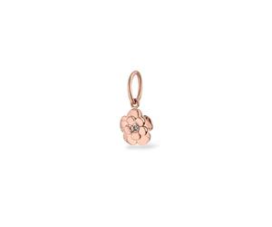 Purelei Breloque en forme de fleur pour femme, en acier inoxydable avec zircone, breloque florale avec pierre précieuse, 6 mm, Acier inoxydable, Agate
