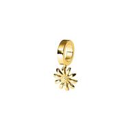 Purelei Breloques en forme de fleur de naissance - Symbole de fidélité et de sagesse - En acier inoxydable plaqué or - Pour colliers à breloques et bracelets