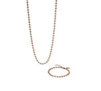 Purelei Bubbly Duo Parure de bijoux 2 pièces avec chaîne à billes et bracelet à boules en acier inoxydable Longueur réglable 16-45 cm Or/argent/or rose, 45 cm, Acier inoxydable, Agate