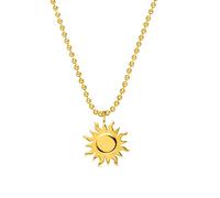 Purelei® Chaîne de soleil pour femme - Chaîne à billes en filigrane avec pendentif soleil en acier inoxydable (plaqué or 18 carats, argent, or rose) | Longueur réglable 50/55 cm, Länge: 50 - 55 cm,