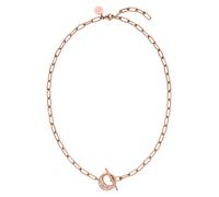 Purelei® Night Sky Collier plastron avec pendentif lune et étoiles en cristal, 45 cm, plaqué or rose 18 carats, fermoir à bascule, scintillant et puissant, Länge: 45 cm, Acier inoxydable, Ormeau