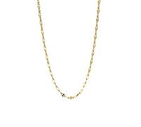 Purelei® Chaîne pétale - Chaîne en acier inoxydable plaqué or 18 carats - Chaîne à maillons en filigrane pour femme - Compatible avec les breloques - 50-55 cm de longueur - Disponible en or, argent et