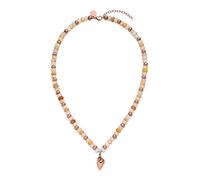 Purelei Collier Seafoam perles naturelles jade quartzite coquillage acier inoxydable doré argenté ou or rose, réglable 40-45 cm, bijou été élégant plage femme cadeau
