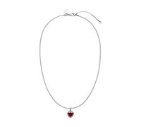 PURELEI Chaîne 'Sleeky Red Heart' rouge ru rgent, Taille 40 - 45cm