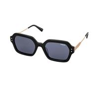 Purelei® Coastal Core Lunettes de soleil tendance en noir/or, protection UV400, forme ovale/carrée, monture en acétate/métal, étui inclus, cadeau pour femme, Noir