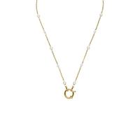 Purelei Collier à breloques avec perles - Chaîne réglable en acier inoxydable avec perles de coquillage - Combinable individuellement avec des breloques - Look élégant pour le quotidien et les moments