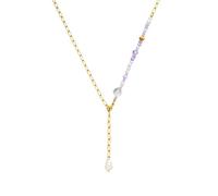 Purelei® Collier Aina (Or), collier femme fantaisie en acier inoxydable, résistant à l’eau avec pendentif perle et mélange de perles, réglable max. 55 cm (Plaqué or)