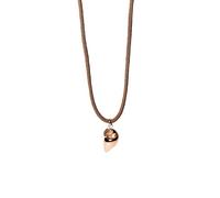 Purelei® Collier coquillage avec cordon torsadé - Pendentif maritime et acier inoxydable en or, argent ou or rose - 40-45 cm - Marron foncé - Style bohème d'été, Länge: 40 - 45 cm, Acier inoxydable