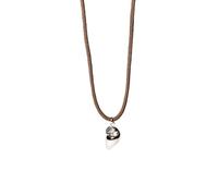 Purelei® Collier coquillage avec cordon torsadé - Pendentif maritime et acier inoxydable en or, argent ou or rose - 40-45 cm - Marron foncé - Style bohème d'été, Länge: 40 - 45 cm, Acier inoxydable