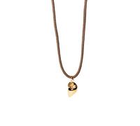 Purelei® Collier coquillage avec cordon torsadé - Pendentif maritime et acier inoxydable en or, argent ou or rose - 40-45 cm - Marron foncé - Style bohème d'été, Länge: 40 - 45 cm, Acier inoxydable