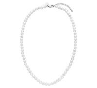 Purelei Collier de perles en acier inoxydable, étanche, pour homme et femme, élégant et résistant, bijou ajustable argenté pour tous styles