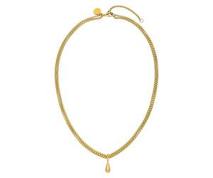 Purelei Collier double chaîne pendentif goutte élégante, acier inoxydable doré 18 carats, longueur réglable 40-45 cm, bijou tendance femme élégant