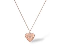 Purelei Collier en forme de cœur avec œil - En acier inoxydable plaqué or 18 carats / or rose / argent - Pierre précieuse de zircone - Réglable de 50 à 55 cm - Collier pour femme avec pendentif en