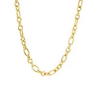 PURELEI® Collier Fashion Show (Or, Argent, Or rose), collier femme fantaisie en acier inoxydable, résistant à l’eau avec mélange de mailles, réglable de 50 à 55 cm (or)