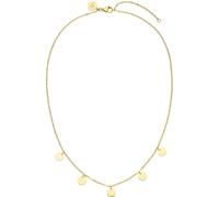 Purelei Collier femme acier inoxydable résistant à l’eau, chaîne réglable 40-45 cm avec 5 pendentifs dorés, bijou élégant polyvalent idée cadeau femme
